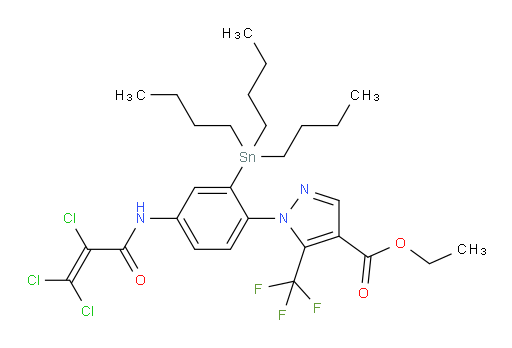 ethyl 1-(2-(tributylstannyl)-4-(2,3,3-trichloroacrylamido)phenyl)-5-(trifluoromethyl)-1H-pyrazole-4-carboxylate