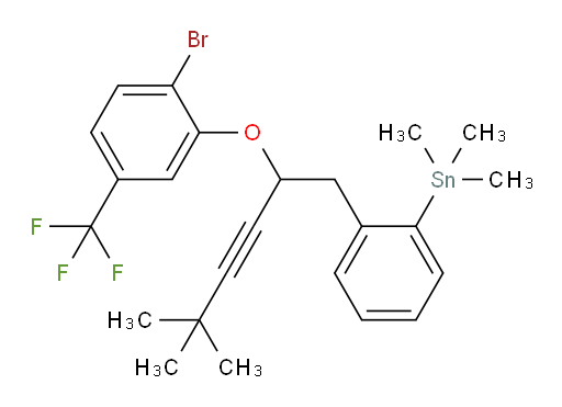 (2-(2-(2-bromo-5-(trifluoromethyl)phenoxy)-5,5-dimethylhex-3-yn-1-yl)phenyl)trimethylstannane