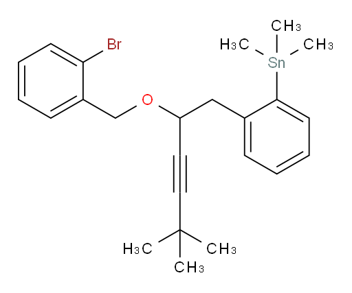 (2-(2-((2-bromobenzyl)oxy)-5,5-dimethylhex-3-yn-1-yl)phenyl)trimethylstannane