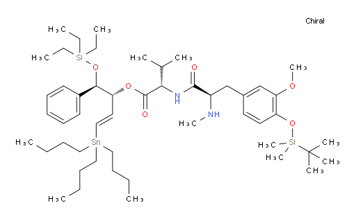 (S)-(1R,2R,E)-1-phenyl-4-(tributylstannyl)-1-((triethylsilyl)oxy)but-3-en-2-yl 2-((R)-3-(4-((tert-butyldimethylsilyl)oxy)-3-methoxyphenyl)-2-(methylamino)propanamido)-3-methylbutanoate