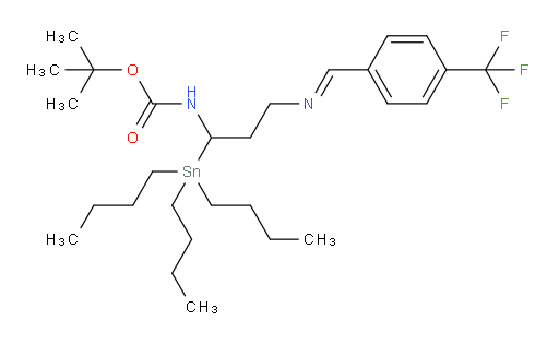 (E)-tert-butyl (1-(tributylstannyl)-3-((4-(trifluoromethyl)benzylidene)amino)propyl)carbamate