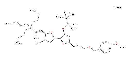 tert-butyl(((2S,2'R,3S,4'S,5R,5'S)-5-(3-((4-methoxybenzyl)oxy)propyl)-4'-methyl-5'-((E)-2-(tributylstannyl)prop-1-en-1-yl)octahydro-[2,2'-bifuran]-3-yl)oxy)dimethylsilane