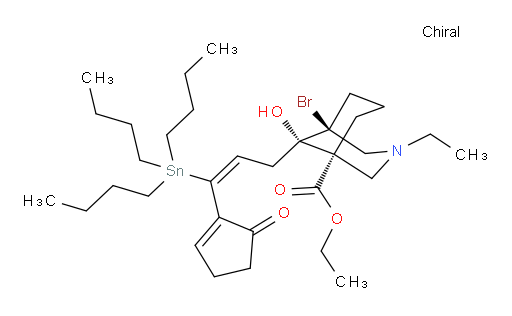 (1R,5S,9S)-ethyl 5-bromo-3-ethyl-9-hydroxy-9-((E)-3-(5-oxocyclopent-1-en-1-yl)-3-(tributylstannyl)allyl)-3-azabicyclo[3.3.1]nonane-1-carboxylate