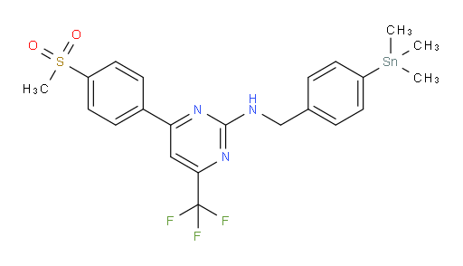 4-(4-(methylsulfonyl)phenyl)-6-(trifluoromethyl)-N-(4-(trimethylstannyl)benzyl)pyrimidin-2-amine