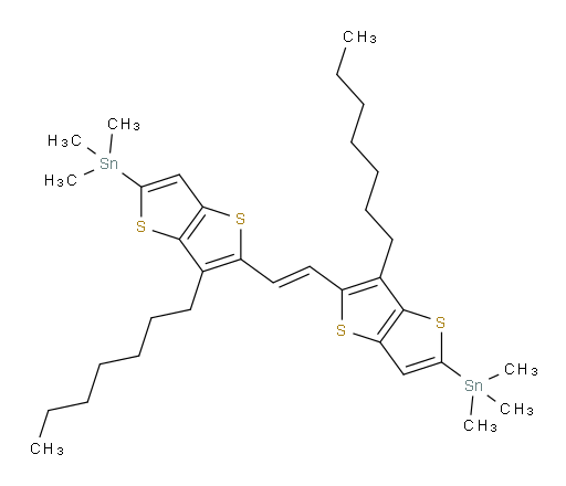 (E)-1,2-bis(3-heptyl-5-(trimethylstannyl)thieno[3,2-b]thiophen-2-yl)ethene