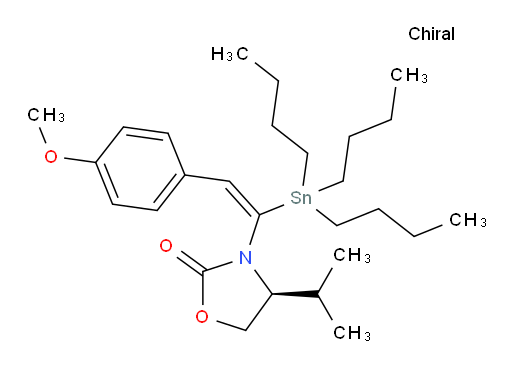 (S,E)-4-isopropyl-3-(2-(4-methoxyphenyl)-1-(tributylstannyl)vinyl)oxazolidin-2-one