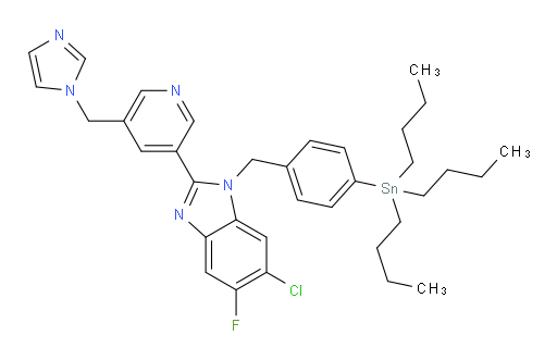 2-(5-((1H-imidazol-1-yl)methyl)pyridin-3-yl)-6-chloro-5-fluoro-1-(4-(tributylstannyl)benzyl)-1H-benzo[d]imidazole