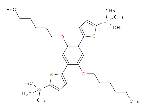 (5,5'-(2,5-bis(hexyloxy)-1,4-phenylene)bis(thiophene-5,2-diyl))bis(trimethylstannane)