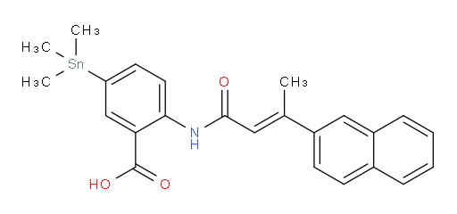 (E)-2-(3-(naphthalen-2-yl)but-2-enamido)-5-(trimethylstannyl)benzoic acid