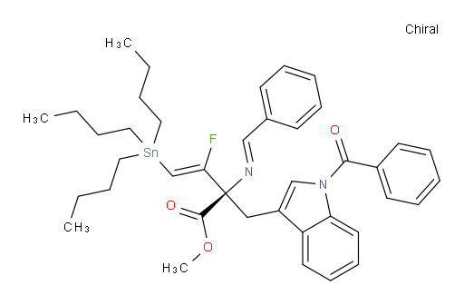 (S,Z)-methyl 2-((1-benzoyl-1H-indol-3-yl)methyl)-2-((E)-benzylideneamino)-3-fluoro-4-(tributylstannyl)but-3-enoate