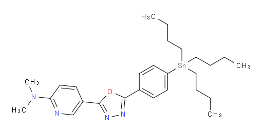 N,N-dimethyl-5-(5-(4-(tributylstannyl)phenyl)-1,3,4-oxadiazol-2-yl)pyridin-2-amine