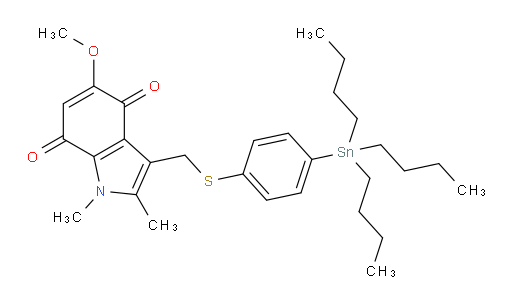 5-methoxy-1,2-dimethyl-3-(((4-(tributylstannyl)phenyl)thio)methyl)-1H-indole-4,7-dione