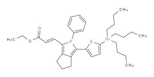 (E)-ethyl 3-(2-phenyl-3-(5-(tributylstannyl)thiophen-2-yl)-2,4,5,6-tetrahydrocyclopenta[c]phosphol-1-yl)acrylate