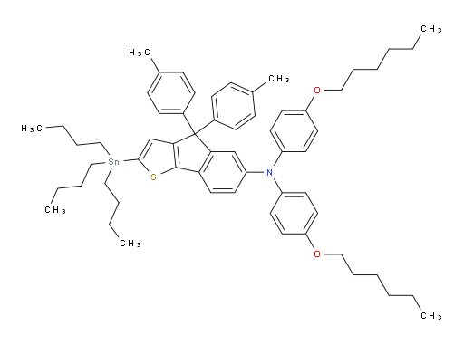 N,N-双(4-(己氧基)苯基)-4,4-双-对甲苯基-2-(三丁基锡基)-4H-茚[1,2-b]噻吩-6-胺