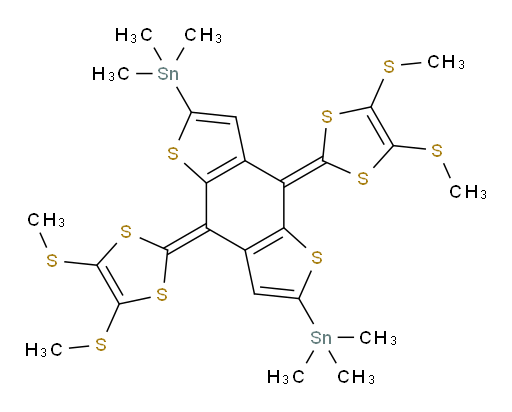 (4,8-bis(4,5-bis(methylthio)-1,3-dithiol-2-ylidene)-4,8-dihydrobenzo[1,2-b:4,5-b']dithiophene-2,6-diyl)bis(trimethylstannane)