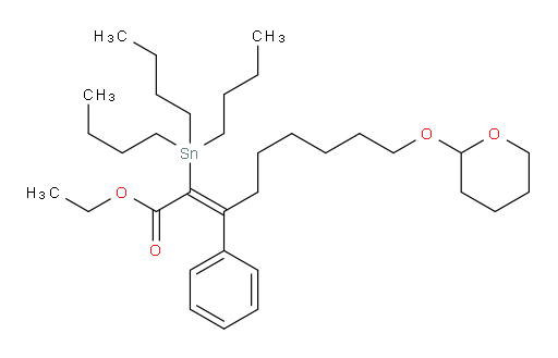 (E)-ethyl 3-phenyl-9-((tetrahydro-2H-pyran-2-yl)oxy)-2-(tributylstannyl)non-2-enoate