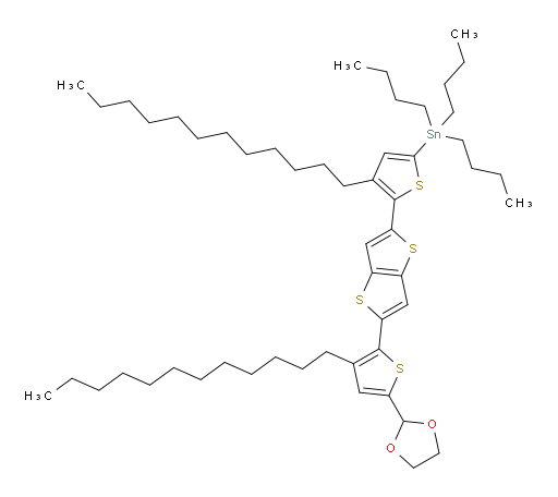 (5-(5-(5-(1,3-dioxolan-2-yl)-3-dodecylthiophen-2-yl)thieno[3,2-b]thiophen-2-yl)-4-dodecylthiophen-2-yl)tributylstannane