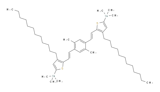 (5,5'-((1E,1'E)-(2,5-dimethyl-1,4-phenylene)bis(ethene-2,1-diyl))bis(4-dodecylthiophene-5,2-diyl))bis(trimethylstannane)