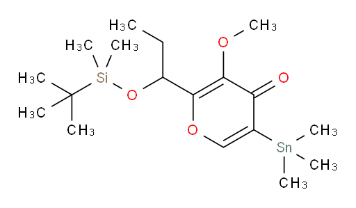 2-(1-((tert-butyldimethylsilyl)oxy)propyl)-3-methoxy-5-(trimethylstannyl)-4H-pyran-4-one