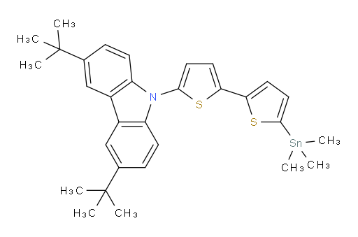 3,6-di-tert-butyl-9-(5'-(trimethylstannyl)-[2,2'-bithiophen]-5-yl)-9H-carbazole