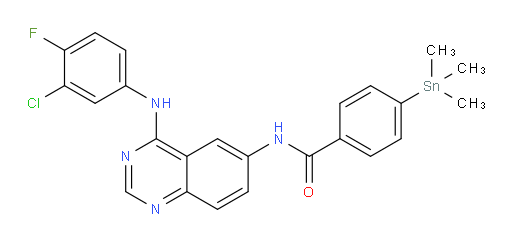 N-(4-((3-chloro-4-fluorophenyl)amino)quinazolin-6-yl)-4-(trimethylstannyl)benzamide