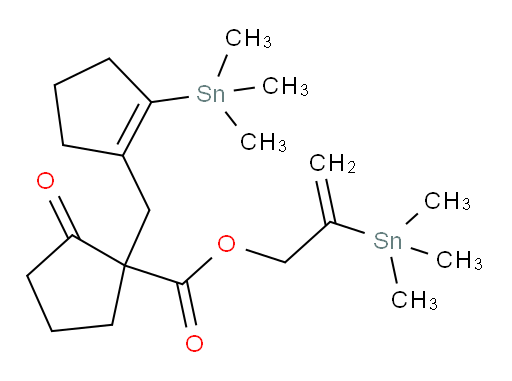 2-(trimethylstannyl)allyl 2-oxo-1-((2-(trimethylstannyl)cyclopent-1-en-1-yl)methyl)cyclopentanecarboxylate