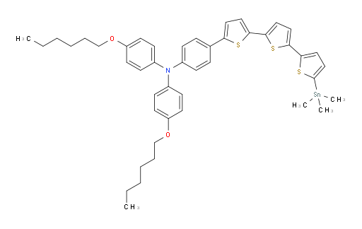 4-(hexyloxy)-N-(4-(hexyloxy)phenyl)-N-(4-(5''-(trimethylstannyl)-[2,2':5',2''-terthiophen]-5-yl)phenyl)aniline