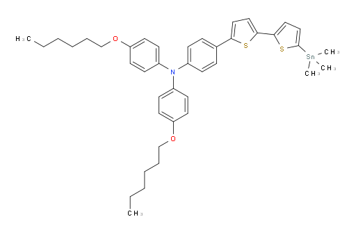 4-(hexyloxy)-N-(4-(hexyloxy)phenyl)-N-(4-(5'-(trimethylstannyl)-[2,2'-bithiophen]-5-yl)phenyl)aniline
