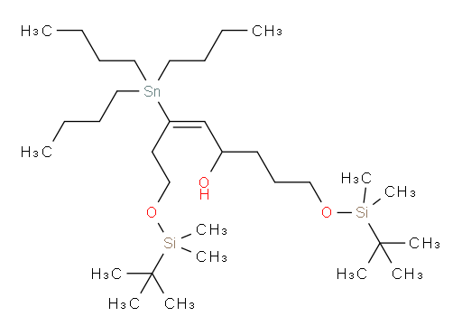 (E)-2,2,3,3,14,14,15,15-八甲基-10-(三丁基锡基)-4,13-二氧杂-3,14-二硅杂十六烷-9-烯-8-醇