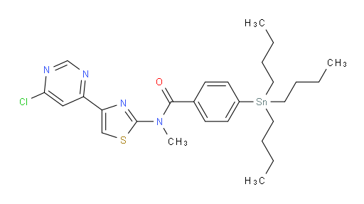 N-(4-(6-chloropyrimidin-4-yl)thiazol-2-yl)-N-methyl-4-(tributylstannyl)benzamide