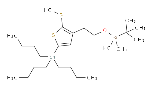 tert-butyldimethyl(2-(2-(methylthio)-5-(tributylstannyl)thiophen-3-yl)ethoxy)silane