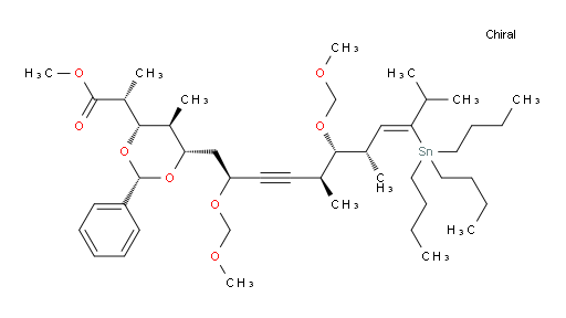(R)-methyl 2-((2S,4S,5S,6S)-6-((2S,5S,6R,7S,Z)-2,6-bis(methoxymethoxy)-5,7,10-trimethyl-9-(tributylstannyl)undec-8-en-3-yn-1-yl)-5-methyl-2-phenyl-1,3-dioxan-4-yl)propanoate