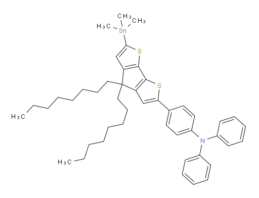 4-(4,4-二辛基-6-(三甲基锡基)-4H-环戊烷并[1,2-b:5,4-b']二噻吩-2-基)-N,N-二苯基苯胺