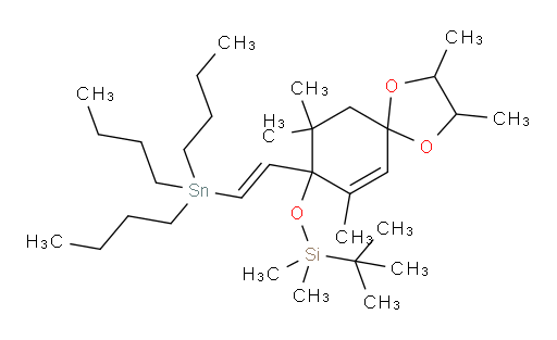 (E)-tert-butyldimethyl((2,3,7,9,9-pentamethyl-8-(2-(tributylstannyl)vinyl)-1,4-dioxaspiro[4.5]dec-6-en-8-yl)oxy)silane