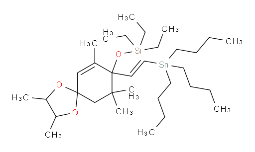 (E)-triethyl((2,3,7,9,9-pentamethyl-8-(2-(tributylstannyl)vinyl)-1,4-dioxaspiro[4.5]dec-6-en-8-yl)oxy)silane
