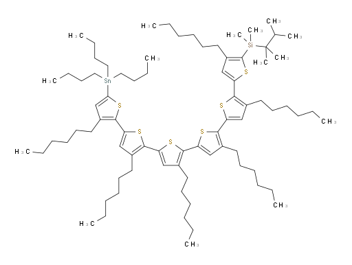 (2,3-dimethylbutan-2-yl)(3',3'',3''',3'''',3''''',4-hexahexyl-5'''''-(tributylstannyl)-[2,2':5',2'':5'',2''':5''',2'''':5'''',2'''''-sexithiophen]-5-yl)dimethylsilane