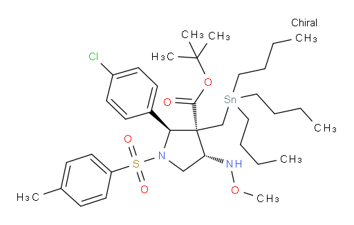 (2S,3S,4S)-tert-butyl 2-(4-chlorophenyl)-4-(methoxyamino)-1-tosyl-3-((tributylstannyl)methyl)pyrrolidine-3-carboxylate