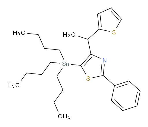 2-苯基-4-(1-(噻吩-2-基)乙基)-5-(三丁基锡基)噻唑