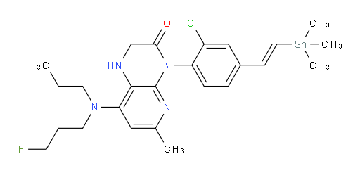 (E)-4-(2-chloro-4-(2-(trimethylstannyl)vinyl)phenyl)-8-((3-fluoropropyl)(propyl)amino)-6-methyl-1,2-dihydropyrido[2,3-b]pyrazin-3(4H)-one