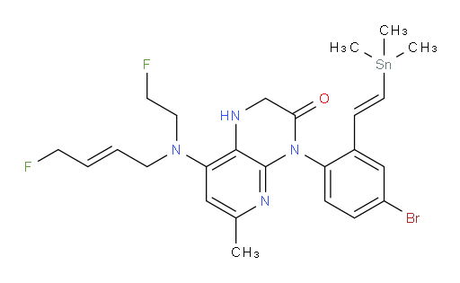 4-(4-bromo-2-((E)-2-(trimethylstannyl)vinyl)phenyl)-8-(((E)-4-fluorobut-2-en-1-yl)(2-fluoroethyl)amino)-6-methyl-1,2-dihydropyrido[2,3-b]pyrazin-3(4H)-one