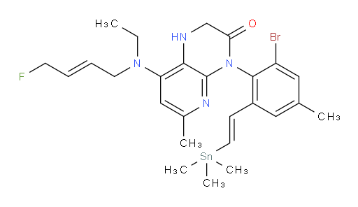 4-(2-bromo-4-methyl-6-((E)-2-(trimethylstannyl)vinyl)phenyl)-8-(ethyl((E)-4-fluorobut-2-en-1-yl)amino)-6-methyl-1,2-dihydropyrido[2,3-b]pyrazin-3(4H)-one