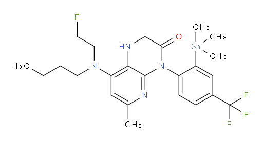 8-(butyl(2-fluoroethyl)amino)-6-methyl-4-(4-(trifluoromethyl)-2-(trimethylstannyl)phenyl)-1,2-dihydropyrido[2,3-b]pyrazin-3(4H)-one