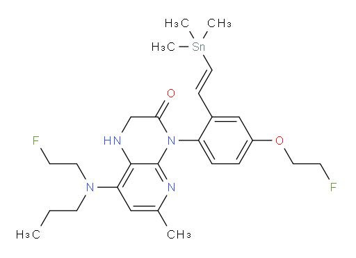 (E)-4-(4-(2-fluoroethoxy)-2-(2-(trimethylstannyl)vinyl)phenyl)-8-((2-fluoroethyl)(propyl)amino)-6-methyl-1,2-dihydropyrido[2,3-b]pyrazin-3(4H)-one