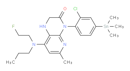 4-(2-chloro-4-(trimethylstannyl)phenyl)-8-((2-fluoroethyl)(propyl)amino)-6-methyl-1,2-dihydropyrido[2,3-b]pyrazin-3(4H)-one