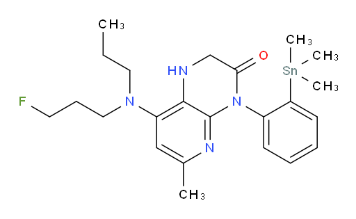 8-((3-fluoropropyl)(propyl)amino)-6-methyl-4-(2-(trimethylstannyl)phenyl)-1,2-dihydropyrido[2,3-b]pyrazin-3(4H)-one