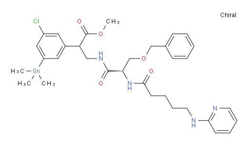 methyl 3-((S)-3-(benzyloxy)-2-(5-(pyridin-2-ylamino)pentanamido)propanamido)-2-(3-chloro-5-(trimethylstannyl)phenyl)propanoate