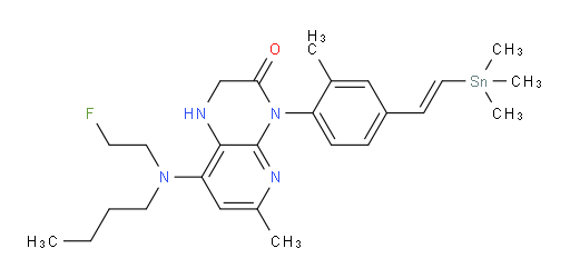 (E)-8-(butyl(2-fluoroethyl)amino)-6-methyl-4-(2-methyl-4-(2-(trimethylstannyl)vinyl)phenyl)-1,2-dihydropyrido[2,3-b]pyrazin-3(4H)-one