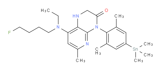 4-(2,6-dimethyl-4-(trimethylstannyl)phenyl)-8-(ethyl(4-fluorobutyl)amino)-6-methyl-1,2-dihydropyrido[2,3-b]pyrazin-3(4H)-one