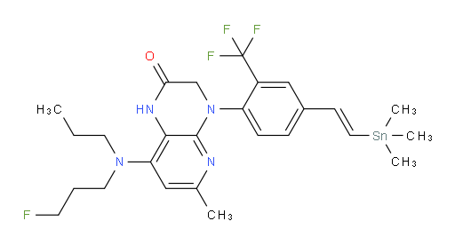 (E)-8-((3-fluoropropyl)(propyl)amino)-6-methyl-4-(2-(trifluoromethyl)-4-(2-(trimethylstannyl)vinyl)phenyl)-3,4-dihydropyrido[2,3-b]pyrazin-2(1H)-one
