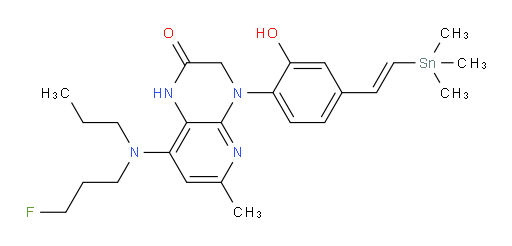 (E)-8-((3-fluoropropyl)(propyl)amino)-4-(2-hydroxy-4-(2-(trimethylstannyl)vinyl)phenyl)-6-methyl-3,4-dihydropyrido[2,3-b]pyrazin-2(1H)-one